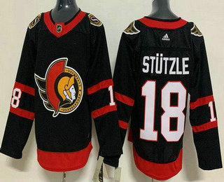 Men's Ottawa Senators #18 Tim Stutzle Black Authentic Jersey