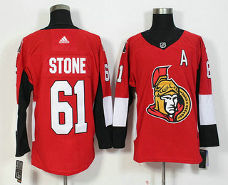 Men's Ottawa Senators #61 Mark Stone Red With A Patch Home 2017-2018 Hockey Adidas Stitched NHL Jersey