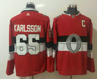 Men's Ottawa Senators #65 Erik Karlsson Red 2018 Winter Classic Adidas Stitched NHL Hockey Jersey