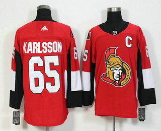 Men's Ottawa Senators #65 Erik Karlsson Red Home Adidas Stitched NHL 2016-17 Reebok Hockey Jersey