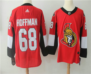 Men's Ottawa Senators #68 Mike Hoffman Red Home Adidas Stitched NHL 2016-17 Reebok Hockey Jersey