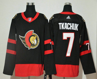 Men's Ottawa Senators #7 Brady Tkachuk Black Adidas 2020-21 Stitched NHL Jersey