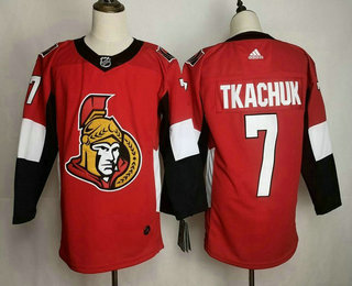 Men's Ottawa Senators #7 Brady Tkachuk Red Adidas Stitched NHL Jersey