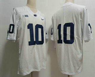 Men's Penn State Nittany Lions #10 Nicholas Singleton White 2023 FUSE Vapor Stitched Nike Jersey