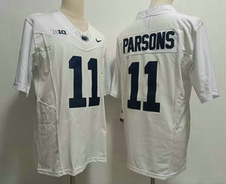 Men's Penn State Nittany Lions #11 Micah Parsons White FUSE College Stitched Jersey