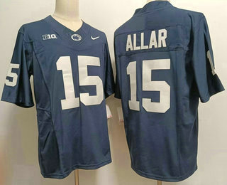 Men's Penn State Nittany Lions #15 Drew Allar Navy Blue FUSE College Stitched Jersey
