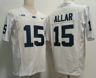 Men's Penn State Nittany Lions #15 Drew Allar White FUSE College Stitched Jersey