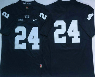 Men's Penn State Nittany Lions #24 Miles Sanders No Name Navy Blue 2017 Vapor Untouchable Stitched Nike NCAA Jersey