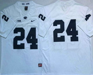 Men's Penn State Nittany Lions #24 Miles Sanders No Name White 2017 Vapor Untouchable Stitched Nike NCAA Jersey