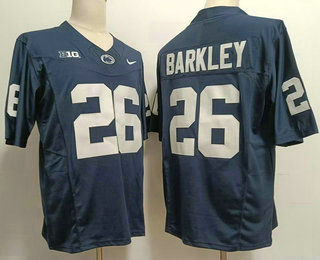 Men's Penn State Nittany Lions #26 Saquon Barkley Navy Blue FUSE College Stitched Jersey