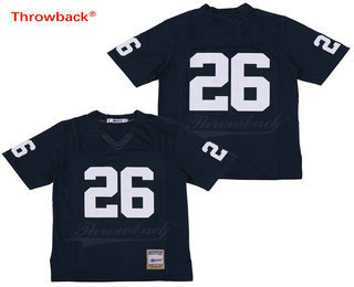 Men's Penn State Nittany Lions #26 Saquon Barkley No Name Navy Blue Throwback College Stitched Jersey