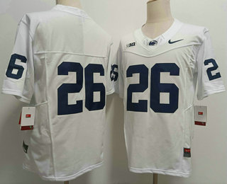 Men's Penn State Nittany Lions #26 Saquon Barkley Without Name White FUSE College Football Jersey