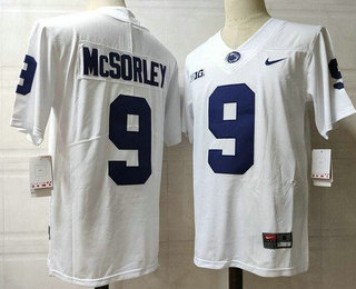 Men's Penn State Nittany Lions #9 Trace McSorley White Player Name Rush Color College Football Jersey