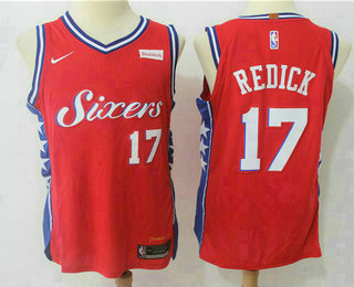 Men's Philadelphia 76ers #17 J.J. Redick Red 2017-2018 Nike Authentic Stubhub Stitched NBA Jersey