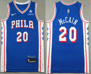 Men's Philadelphia 76ers #20 Jared McCain Blue Icon Sponsor Swingman Jersey