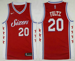 Men's Philadelphia 76ers #20 Markelle Fultz Red 2017-2018 Nike Icon Edition Swingman Jersey