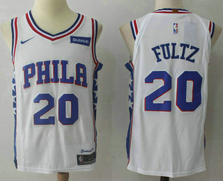 Men's Philadelphia 76ers #20 Markelle Fultz White 2017-2018 Nike Authentic Stubhub Stitched NBA Jersey