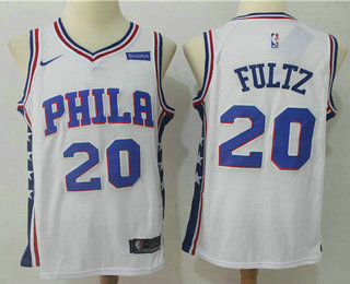 Men's Philadelphia 76ers #20 Markelle Fultz White 2017-2018 Nike Swingman Stubhub Stitched NBA Jersey