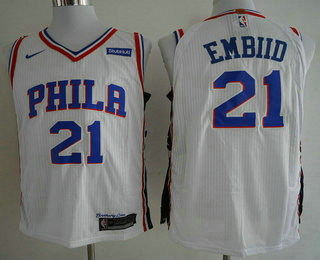 Men's Philadelphia 76ers #21 Joel Embiid White 2017-2018 Nike Authentic Stubhub Stitched NBA Jersey