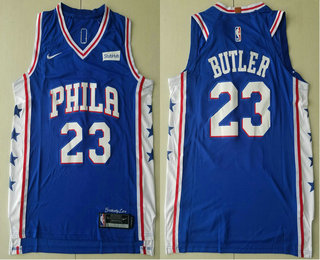 Men's Philadelphia 76ers #23 Jimmy Butler Blue 2017-2018 Nike Authentic Stubhub Stitched NBA Jersey