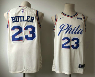 Men's Philadelphia 76ers #23 Jimmy Butler Cream 2017-2018 Nike Swingman Stubhub Stitched NBA Jersey