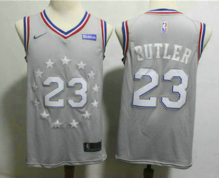 Men's Philadelphia 76ers #23 Jimmy Butler Gray 2018-19 City Edition Nike Swingman Stubhub Stitched NBA Jersey