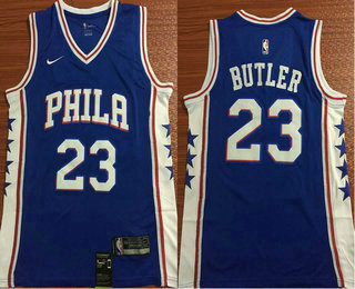 Men's Philadelphia 76ers #23 Jimmy Butler Royal Blue 2017-2018 Nike Swingman Stitched NBA Jersey