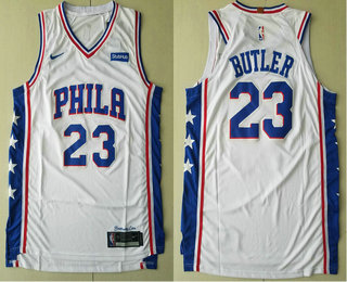 Men's Philadelphia 76ers #23 Jimmy Butler White 2017-2018 Nike Authentic Stubhub Stitched NBA Jersey