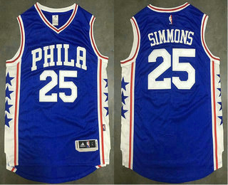 Men's Philadelphia 76ers #25 Ben Simmons Blue Stitched AU Revolution 30 Swingman Jersey