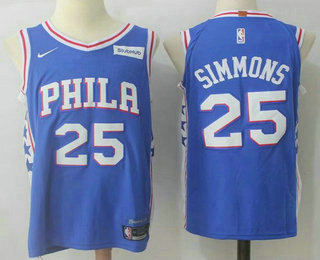 Men's Philadelphia 76ers #25 Ben Simmons Royal Blue 2017-2018 Nike Swingman Stubhub Stitched NBA Jersey 1