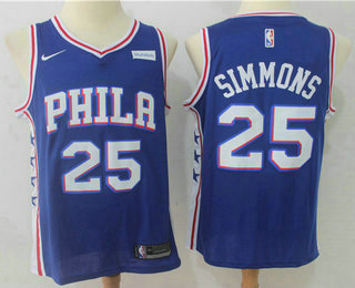 Men's Philadelphia 76ers #25 Ben Simmons Royal Blue 2017-2018 Nike Swingman Stubhub Stitched NBA Jersey