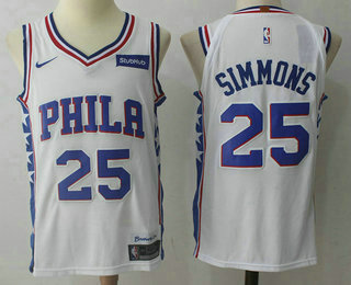 Men's Philadelphia 76ers #25 Ben Simmons White 2017-2018 Nike Authentic Stubhub Stitched NBA Jersey