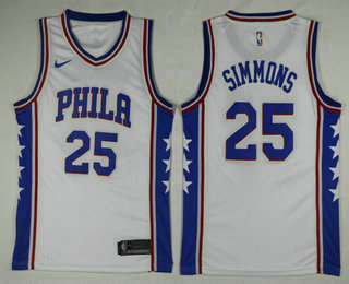 Men's Philadelphia 76ers #25 Ben Simmons White 2017-2018 Nike Icon Edition Swingman Jersey