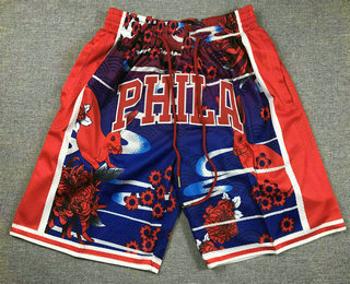 Men's Philadelphia 76ers Blue Red Rabbit Swingman Shorts