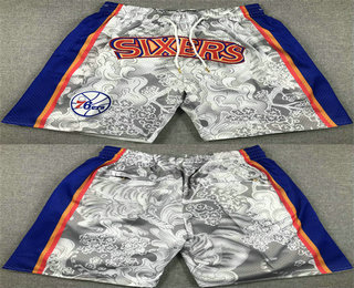 Men's Philadelphia 76ers Grey Blue Shorts