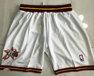 Men's Philadelphia 76ers White Just Don Shorts AU Shorts