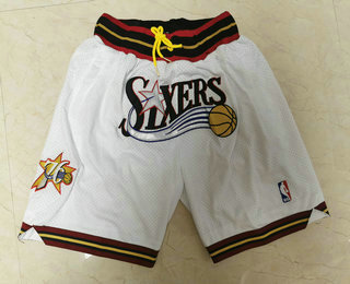 Men's Philadelphia 76ers White Just Don Shorts Swingman Shorts