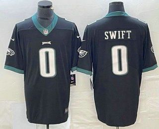 Men's Philadelphia Eagles #0 DAndre Swift Black 2022 Vapor Stitched Nike Limited Jersey