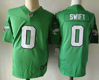 Men's Philadelphia Eagles #0 DAndre Swift Green Alternate FUSE Vapor Limited Stitched Jersey