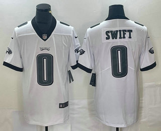 Men's Philadelphia Eagles #0 DAndre Swift White 2022 Vapor Stitched Nike Limited Jersey