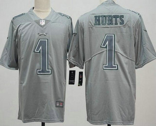 Men's Philadelphia Eagles #1 Jalen Hurts Limited Gray Atmosphere Vapor Jersey