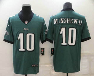 Men's Philadelphia Eagles #10 Gardner Minshew II Midnight Green 2021 Vapor Untouchable Stitched NFL Nike Limited Jersey