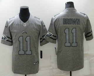 Men's Philadelphia Eagles #11 AJ Brown 2019 Gray Gridiron Vapor Untouchable Stitched NFL Nike Limited Jersey