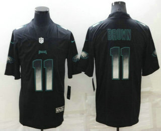 Men's Philadelphia Eagles #11 AJ Brown Black 2019 Vapor Smoke Fashion Stitched NFL Nike Limited Jersey