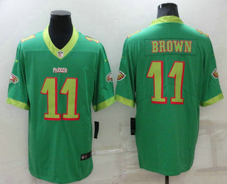 Men's Philadelphia Eagles #11 AJ Brown Green 2022 City Edition Vapor Stitched NFL Nike Limited Jersey