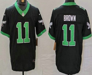 Men's Philadelphia Eagles #11 AJ Brown Limited Black Alternate FUSE Vapor Jersey