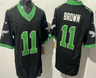 Men's Philadelphia Eagles #11 AJ Brown Limited Black Alternate FUSE Vapor Jersey