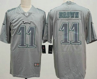 Men's Philadelphia Eagles #11 AJ Brown Limited Gray Atmosphere Vapor Jersey