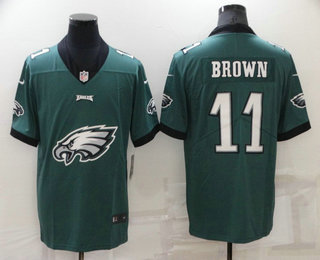 Men's Philadelphia Eagles #11 AJ Brown Midnight Green 2020 Big Logo Vapor Untouchable Stitched NFL Nike Fashion Limited Jersey