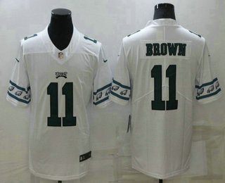 Men's Philadelphia Eagles #11 AJ Brown White 2019 NEW Team Logo Vapor Untouchable Stitched NFL Nike Limited Jersey